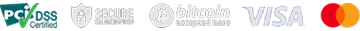 PCI compliant, secure and trusted, Bitcoin, Visa and Mastercard