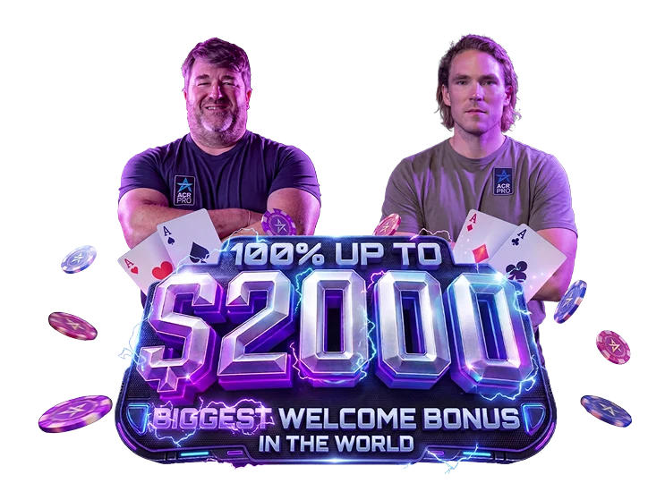 Chris Moneymaker and Alex Foxen. 100% up to $2,000: the biggest welcome bonus in the world.